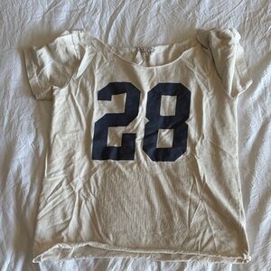 Brandy Melville Cream Top with Navy Print